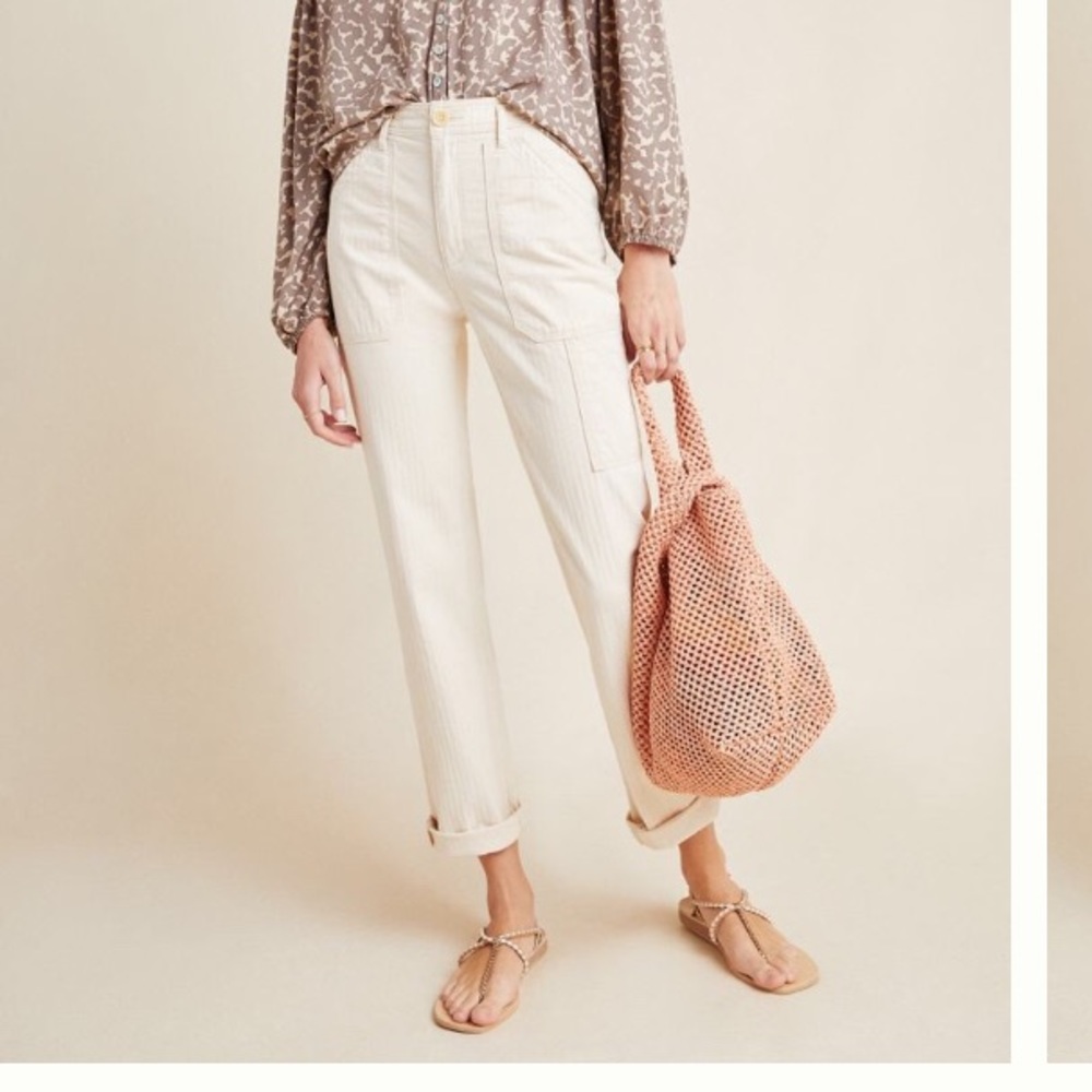 Anthropologie Herringbone Carpenter Pants
